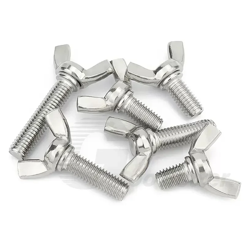 2-20Pcs Butterfly Bolt M3 M4 M5 M6 M8 M10 M12 304 Stainless Steel Wing Screw Hand Tighten Machine Screws Length=6-60mm