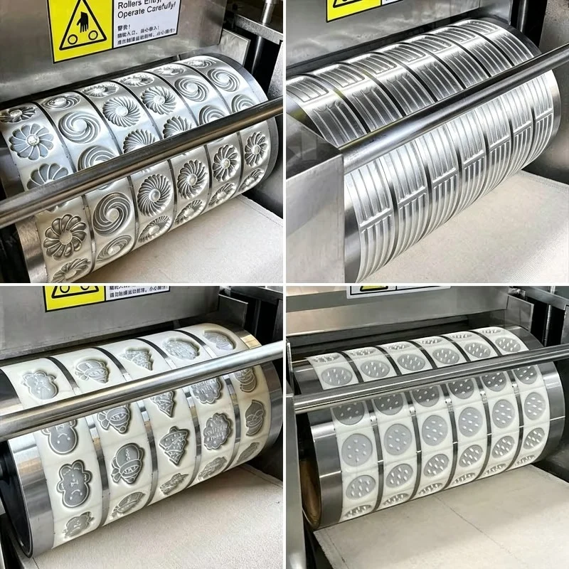 Customized Rotary Roller Press Forming Machine For Peach Crisp Pet Shapes Salty Biscuit And Cookie Industrial Production