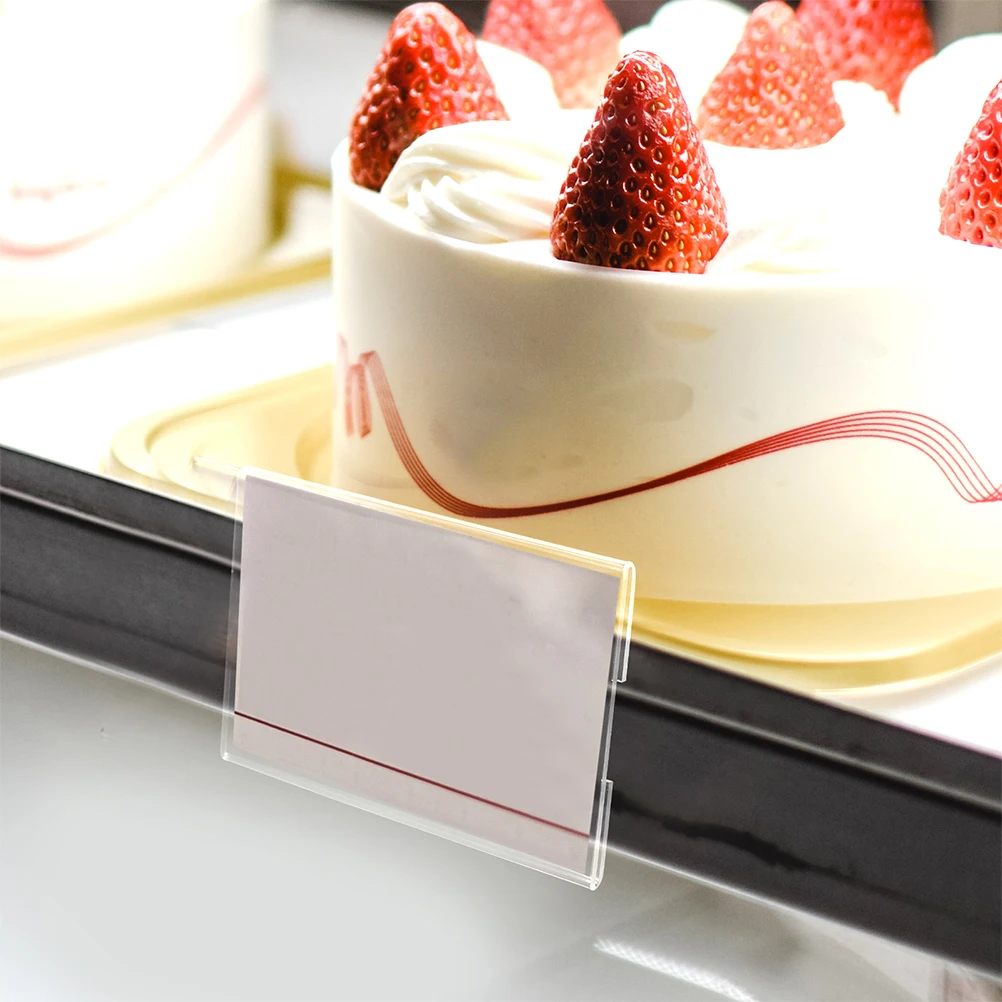 

20pcs Acrylic Shelf Label Holder 6X4Cm Flat Wear-Resistant Price Tag Display Stand Transparent Supermarket Retail Store Sign