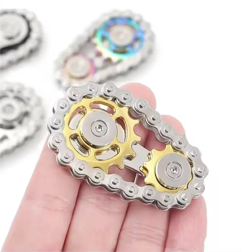 Bike Chain Gear Fidget Spinner Antistress Flywheel Anxiety EDC Toy Sprocket Kids Adult Autism Stress Relief Fingertip Gyroscope