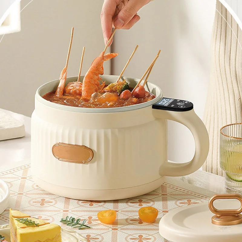 1.8L Multi-function Electric Cooking Pot Hot Pot Ceramics Non-stick Rice Cooker Frying Pan Reservation Steamer Auto Keep Warm