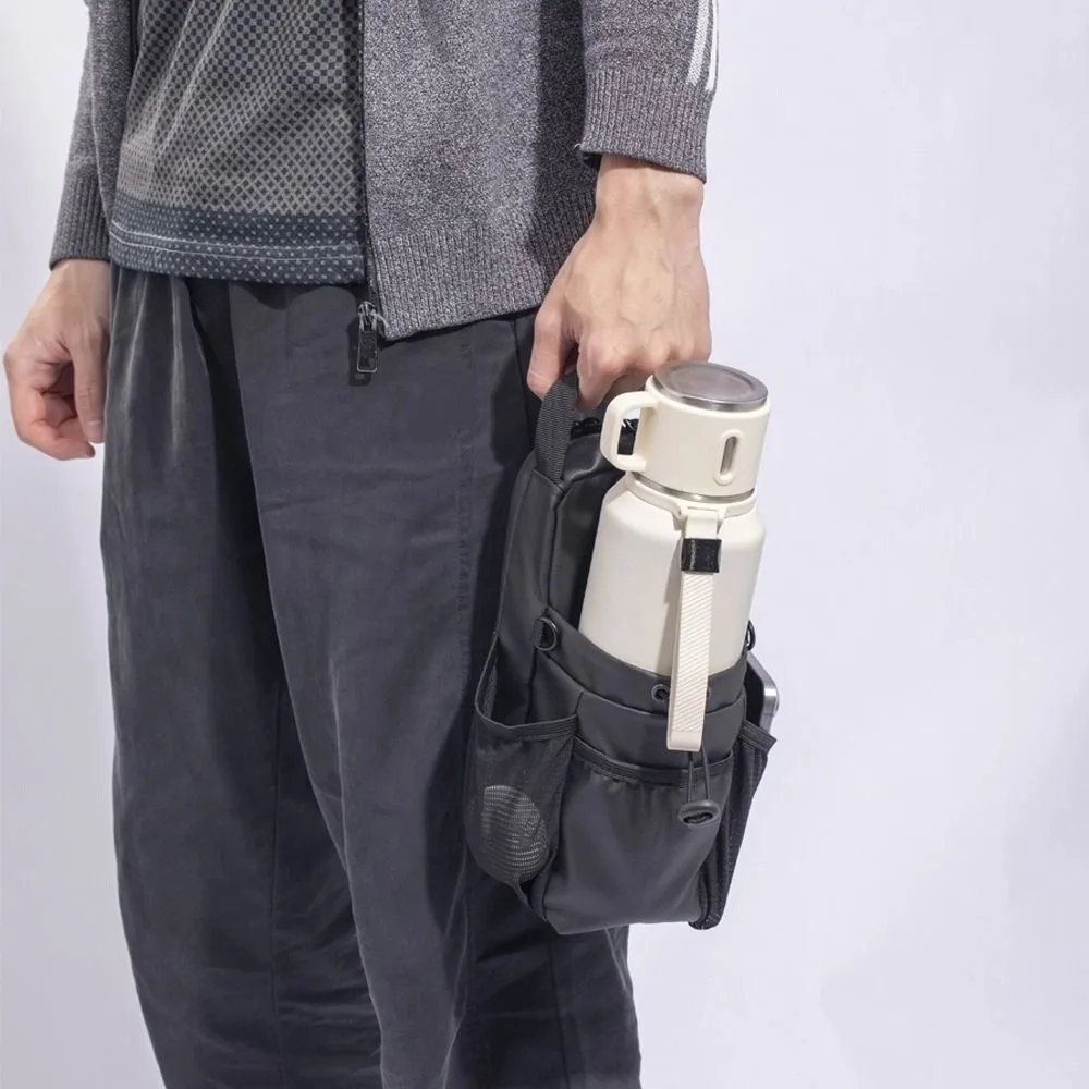 

Magnetic Water Bottle Sling Bag Large Capacity Multi-layer Gym Bottle Bag Adjustable Waterproof Crossbody Sports Bag Gym