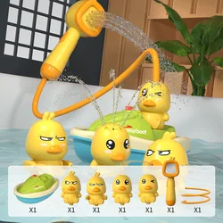 Baby Bath Toys Cute Duck Electric Water Spray Bathroom Bathing Toys Kids Bath And Shower Bathtubs Interactive Toddler Toys Gifts