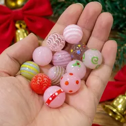 New 18mm Lovely Pink Handmade Glass Marbles Ball Ornaments Kids Marble Run Game Solitaire Toy Vase Filled Fish Tank Home Decor