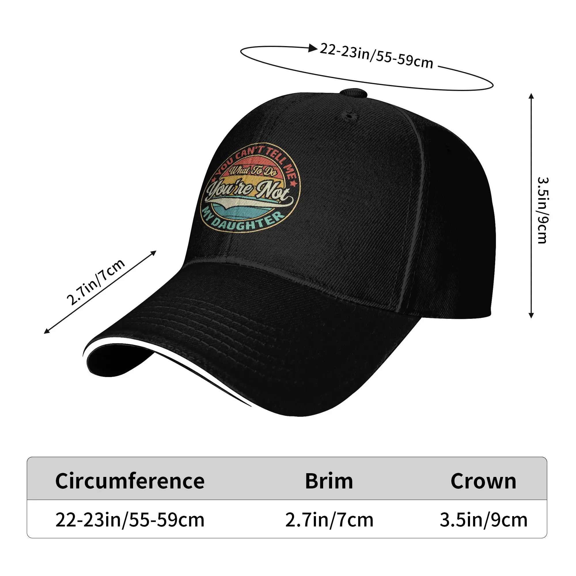 You Can’t Tell Me What to Do You‘re Not My Daughter Baseball Cap  Men Women Print Trucker Hat Summer Gym Breathable Snapback Cap