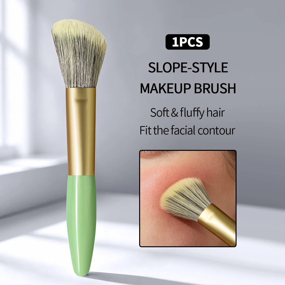 Slope‑Style Makeup Brush,Cosmetic Brush Loose Powder Brush,Highlighting Brush Blush Brush‑Soft Hair Makeup Fixing