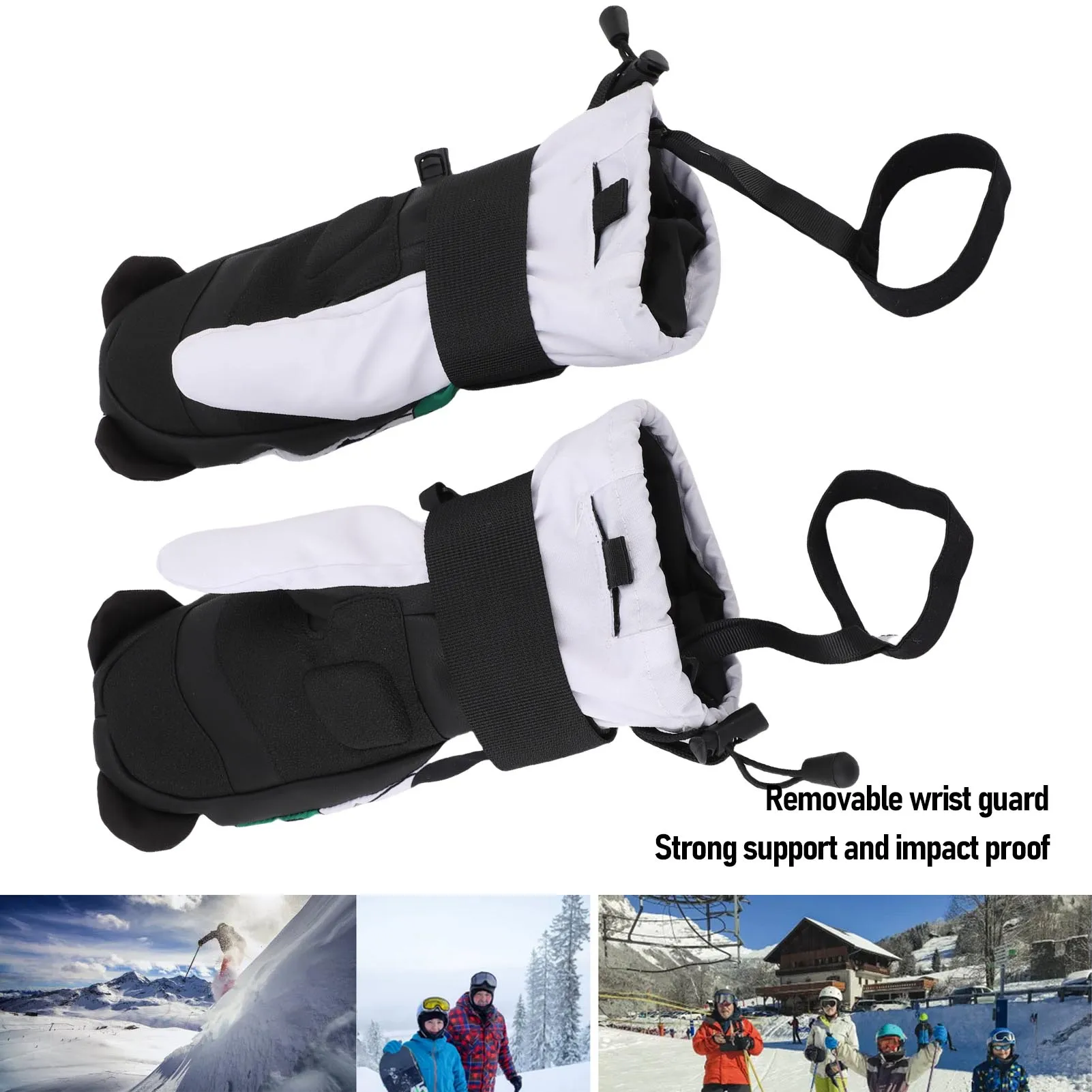 Guantes de Snowboard a prueba de viento, 1 par de guantes de esquí para jóvenes, manoplas antideslizantes para nieve, guantes de Snowboard cálidos a prueba de abrasión y lluvia