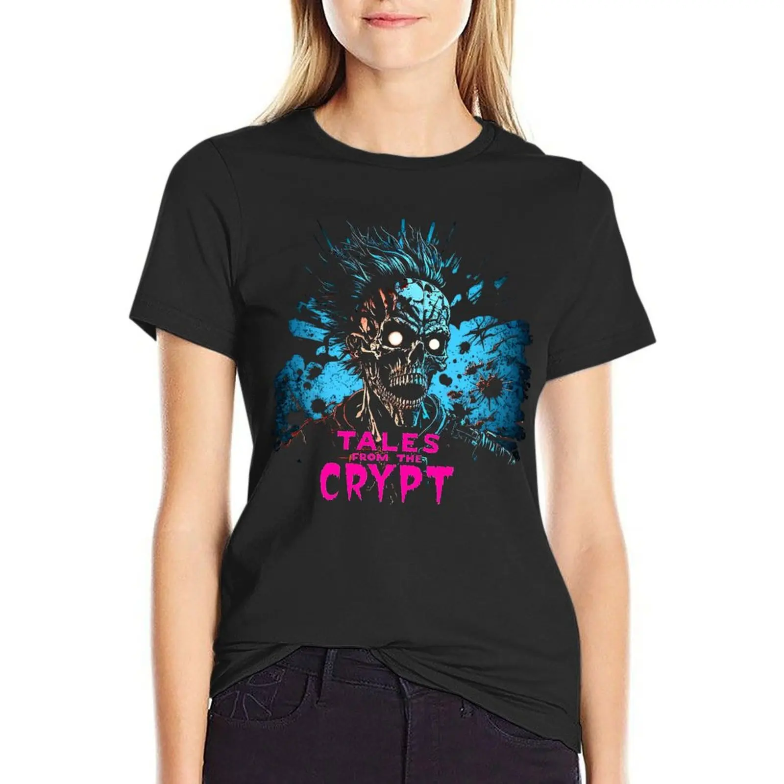 Halloween Movie Crypt T-Shirt plain customizeds Blouse anime cute t-shirts for Women