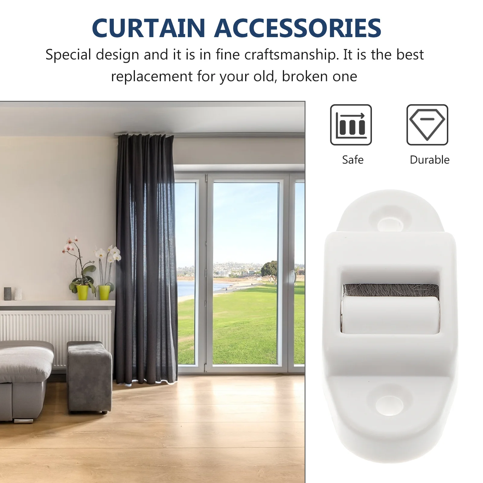 6Pcs 벨트 가이드 롤러 셔터 고급 플라스틱 교체 설치가 용이함 웨빙 클리너 먼지 제거 브러시