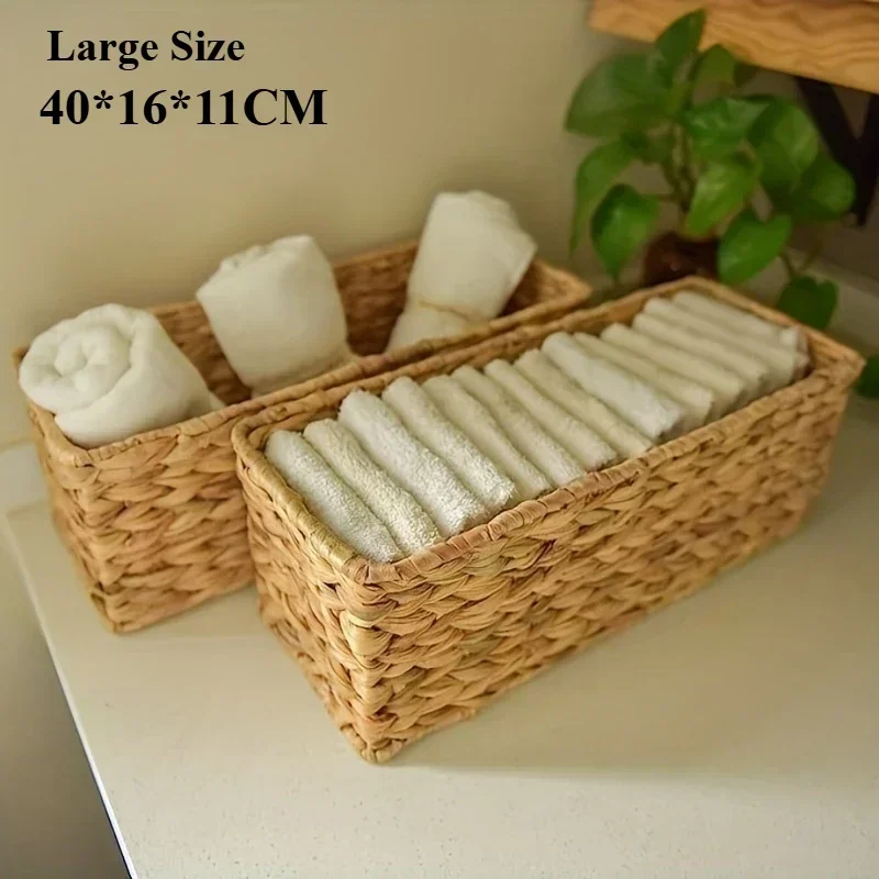 

Large Storage Rattan Kitchen Fruit Bowls Mushroom Rattan Laundry Plant Wicker Baskets Flower Bin Desk Rectangle Travel 15in Safe