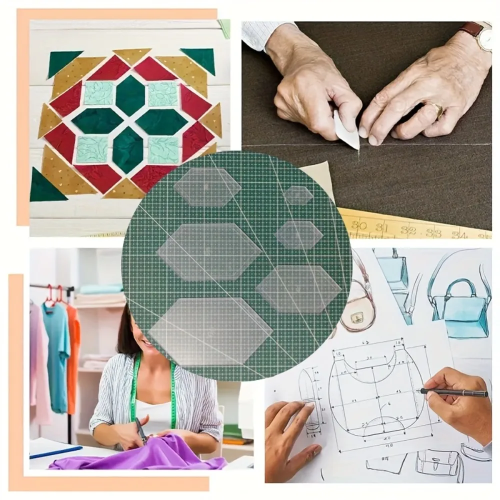 6Pcs/Set Hexagon  Acrylic Quilting Templates 1