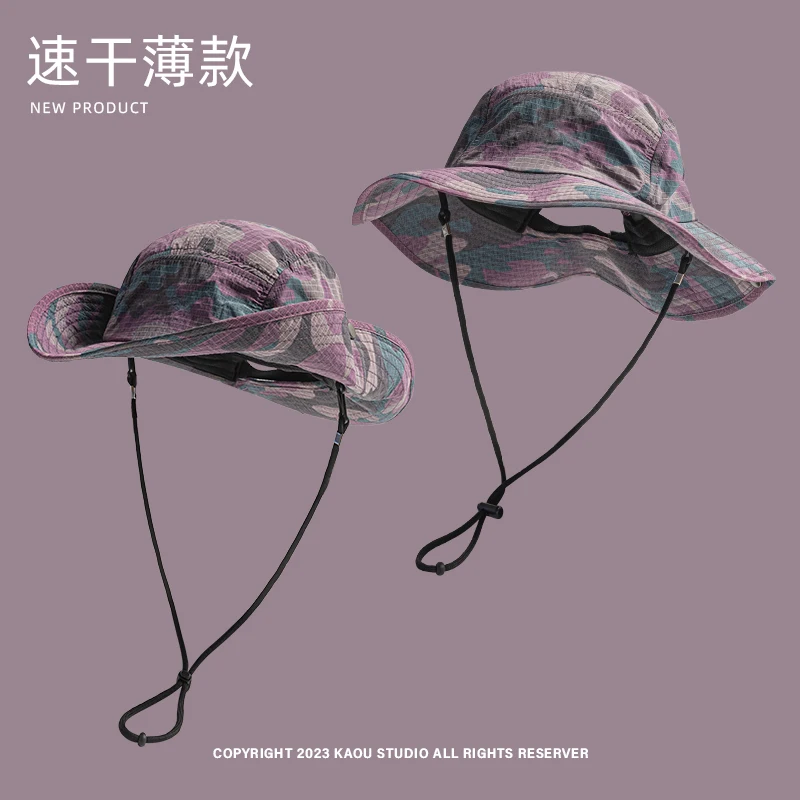 

Summer quick drying bucket hat men and women outdoor sunshade sun hat hiking camping sun hat