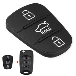 Parts Flip Key 3 Button Rubber Pad Key Shell Key Pad Fob Case Cover Remote Car Key Cover For Hyundai IX35 I30|For Kia K2 K5 Rio