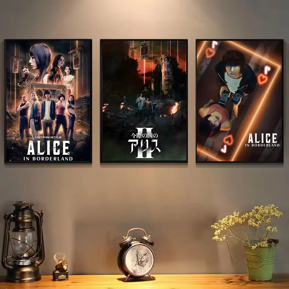 العلوم الإثارة البرامج التلفزيونية أليس في بوردرلاند المشارك لوحة ذاتية اللصق مع المطبوعات غرفة نوم المنزل غرفة المعيشة الديكور #3