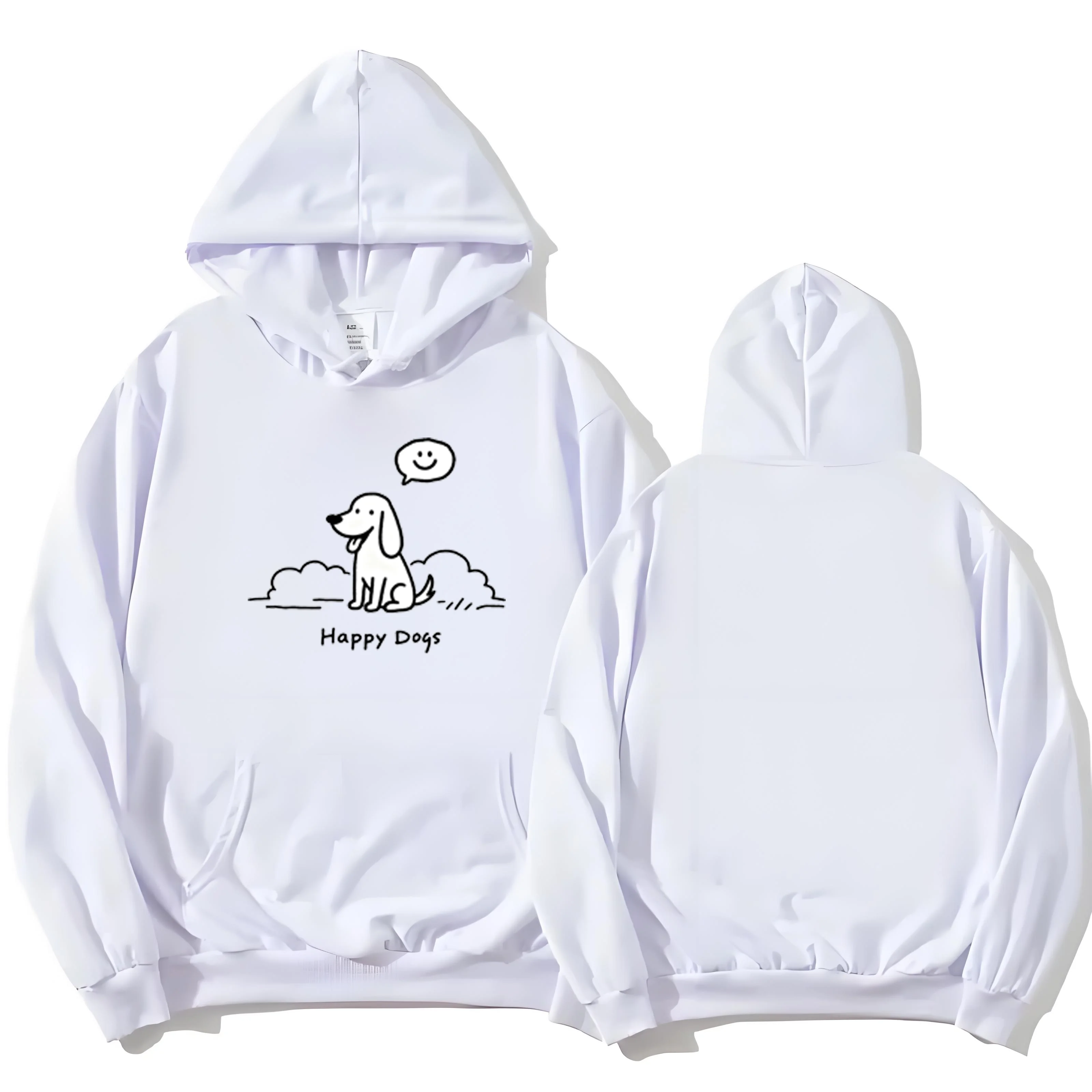2025 Nueva sudadera con capucha con estampado de perro para hombres y mujeres, jersey suelto informal, sudadera con capucha resistente de 330G