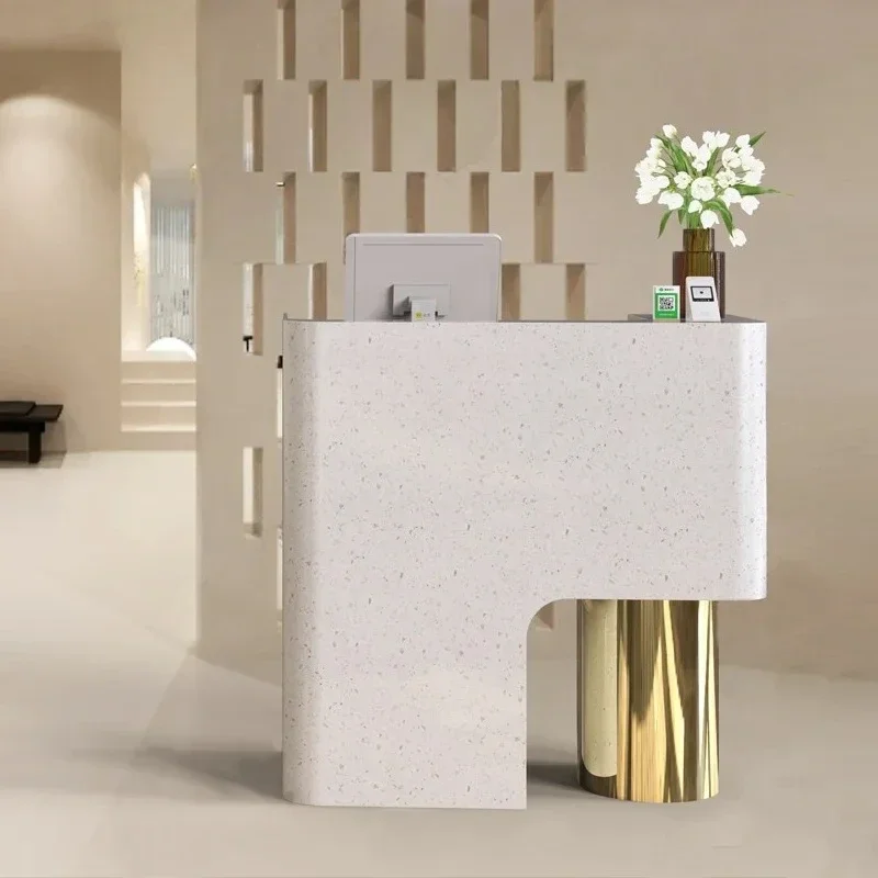 AAClothing Cashier Beauty Salon Paint Bar Table And Chairs Stainless Steel Reception DeskA4567