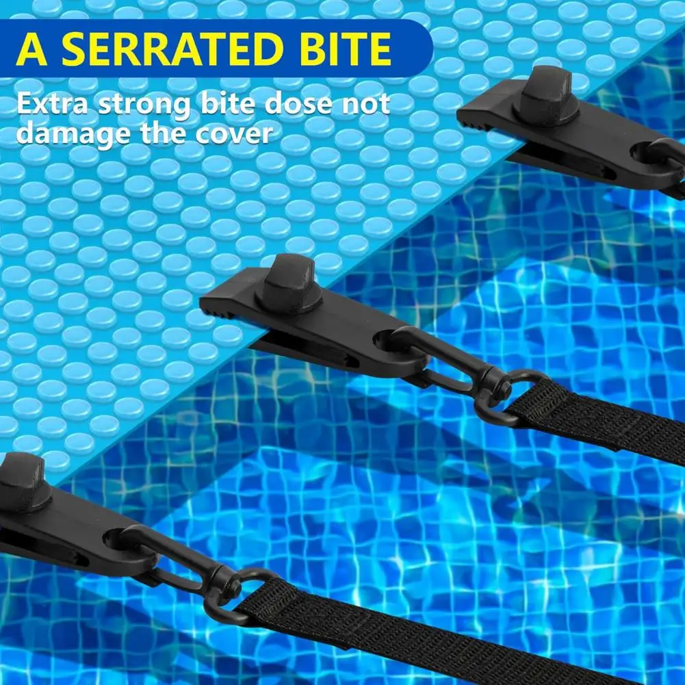 Pool Solar Cover Reel Attachment Kit Including 8/6 Straps 8/6 Clips And Fastener Swimming Pool Solar Cover Straps And Clips ﻿