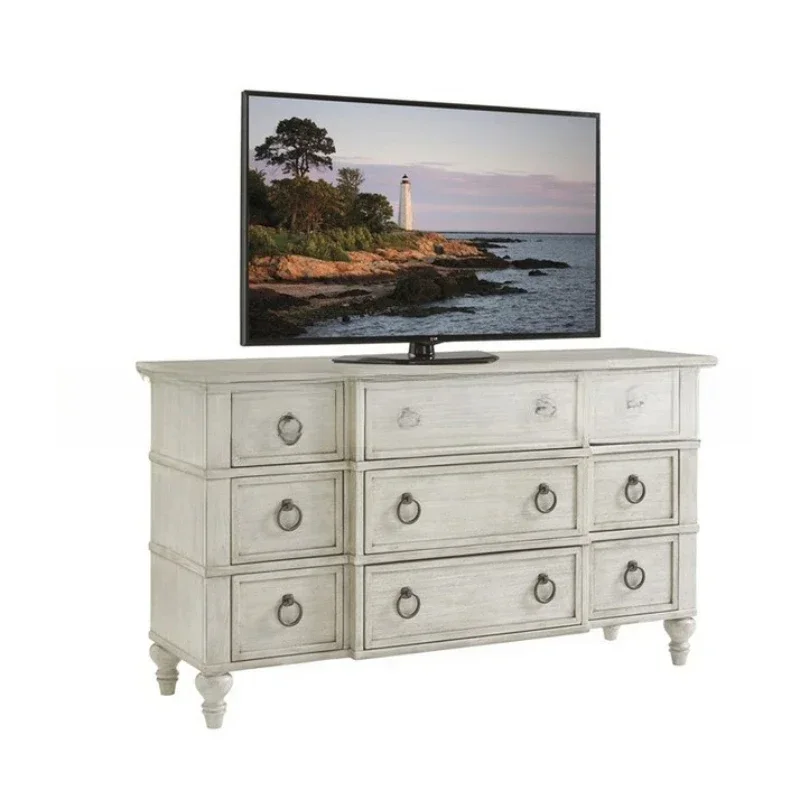 

American solid wood chest furniture simple modern log oak bedroom nine bucket locker