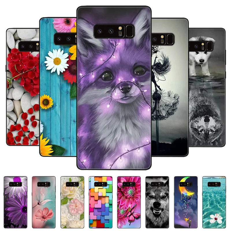 For  Samsung Note 8 9 7 5 Case Cover Wolf Cat Animals Silicone Soft Back Cases For Samsung Galaxy Note 9 Note8 Note7 Phone Case