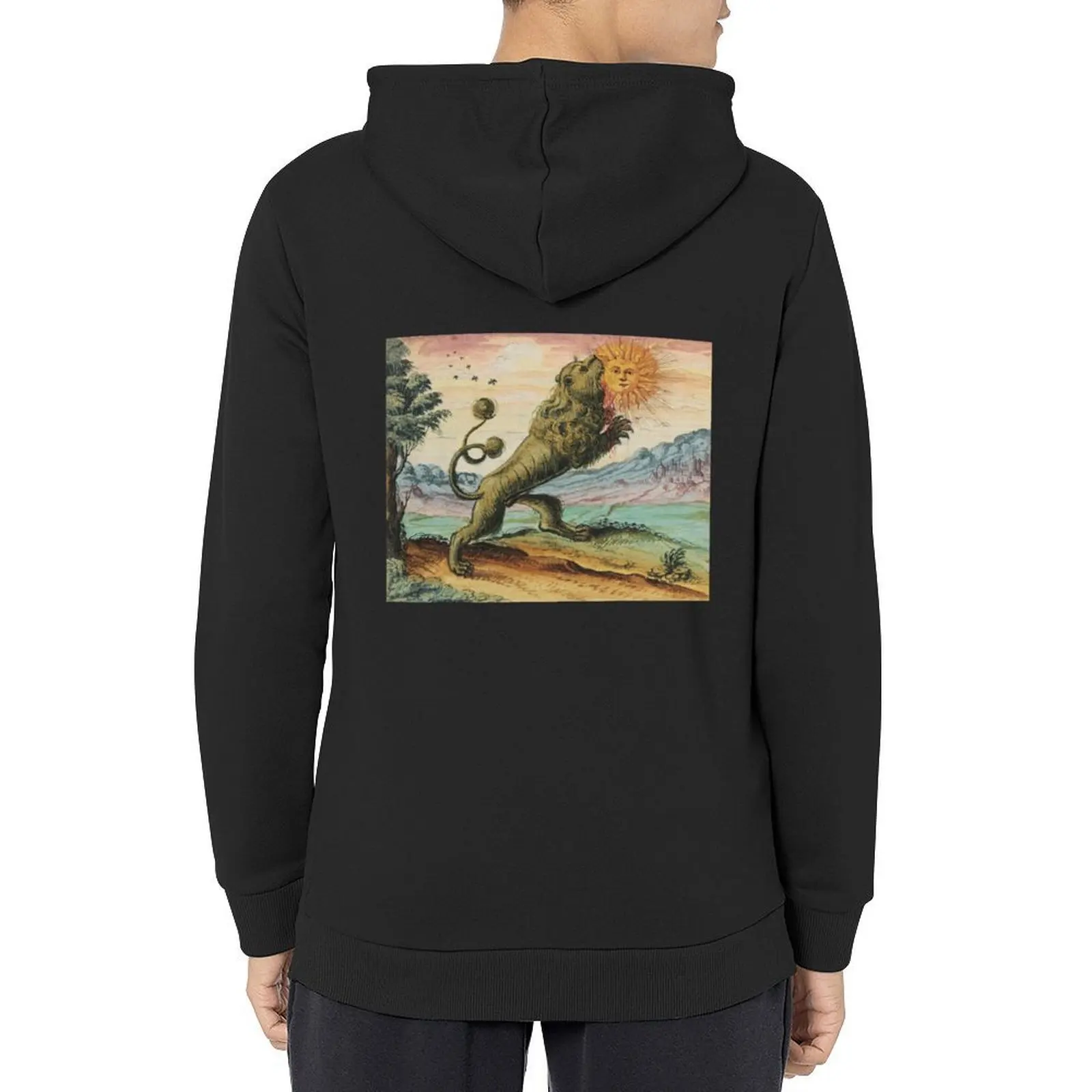 

The Lion Eating The Sun Antique Alchemy Illustration Hoodie men's sweat-shirt anime clothes new in hoodies & sweatshirts