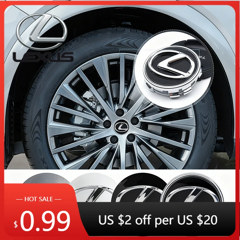 Pegatinas Interiores 4 Piezas 62MM Emblema de Coche Cubierta Central de Rueda Accesorios para Lexus F SPORT ES RX NX LS UX CT GS RC HS SC TX LB