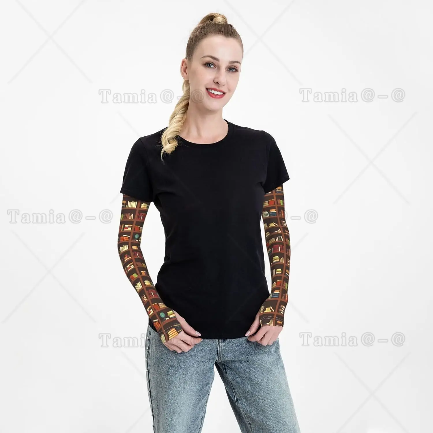 Funny Arm Sleeves Books Arm Cover Library Cooling Arm Sleeves for Sports Hiking Outdoor