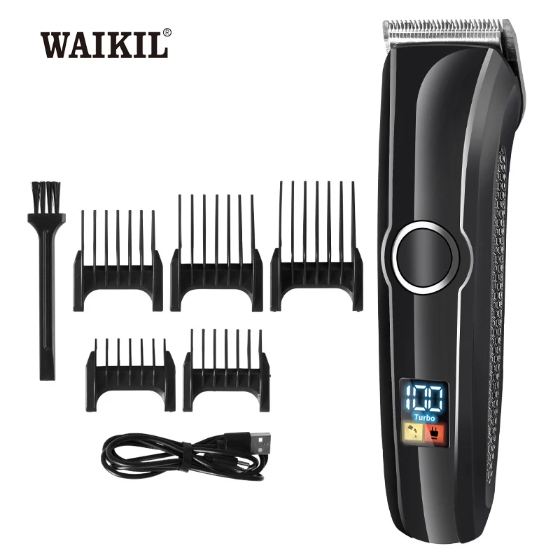 

WAIKIL professional men's electric hair clipper hair trimmer USB rechargeable body hair trimmer beard trimming styling tool