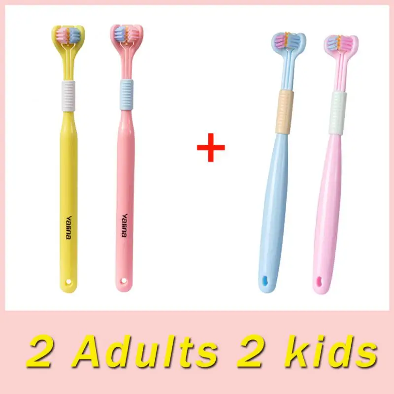 Three Sided Soft Hair Tooth Toothbrush Adult Children Toothbrush Ultra Fine Soft Bristle Oral Care Safety Teeth Brush Cleaner