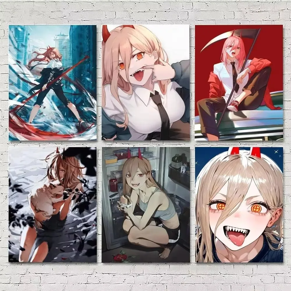 Chainsaw Man Diamond Painting, Power Cool Horned Anime Character, Trendy Wall Art Decoration for Anime Fan Bedroom Space
