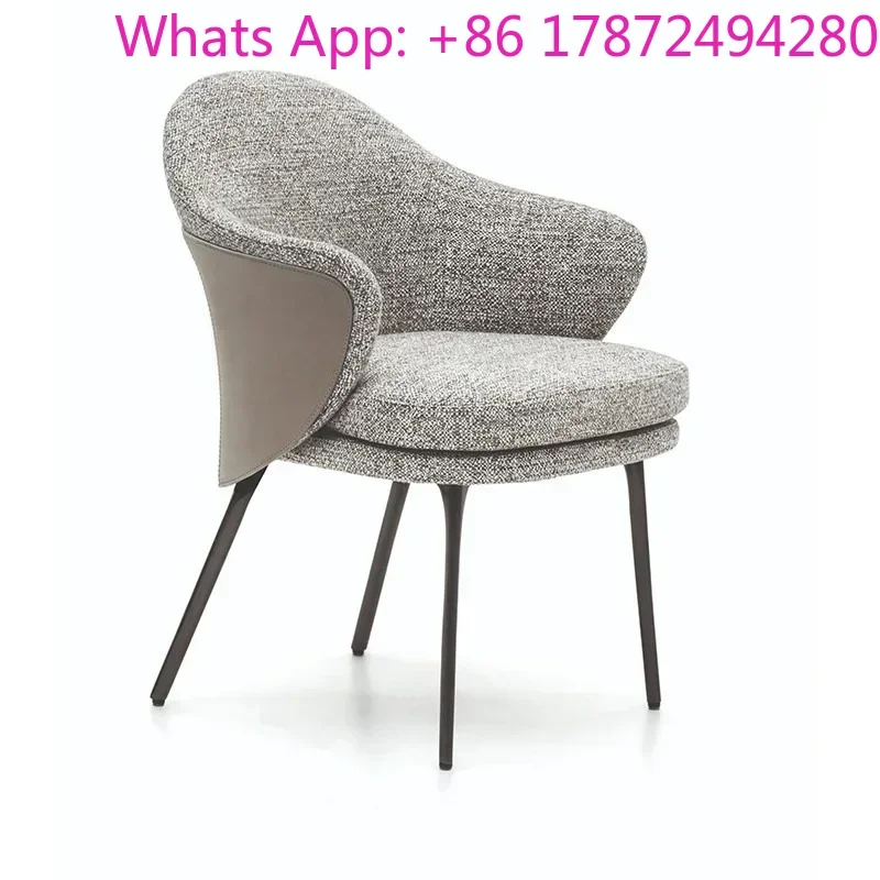 Designer Casual Bedroom Chair Simple Balcony Coffee Armchair Italian Wrought Iron Small Apartment Home Dining Chair
