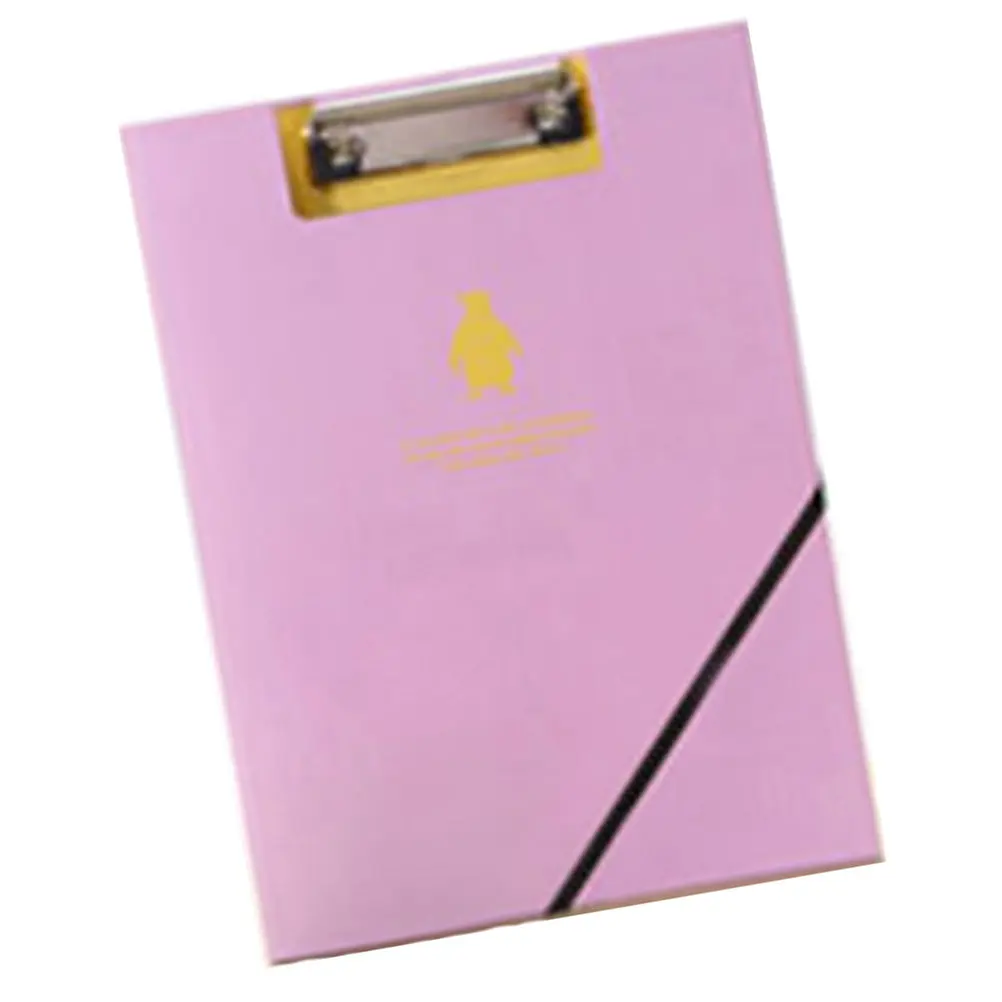 Creative A4 File Holder Double Clip Document Folder Data Paper Clipboard Purple Stretch Bandage Office Stationery Organizer view 4