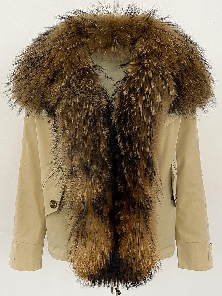 جديد إمرأة دافئ كبير الطبيعية الثعلب الفراء طوق أسفل معطف مقاوم للماء Safai الفراء الحقيقي سترة منفوخة الإناث الخريف الشتاء الملابس