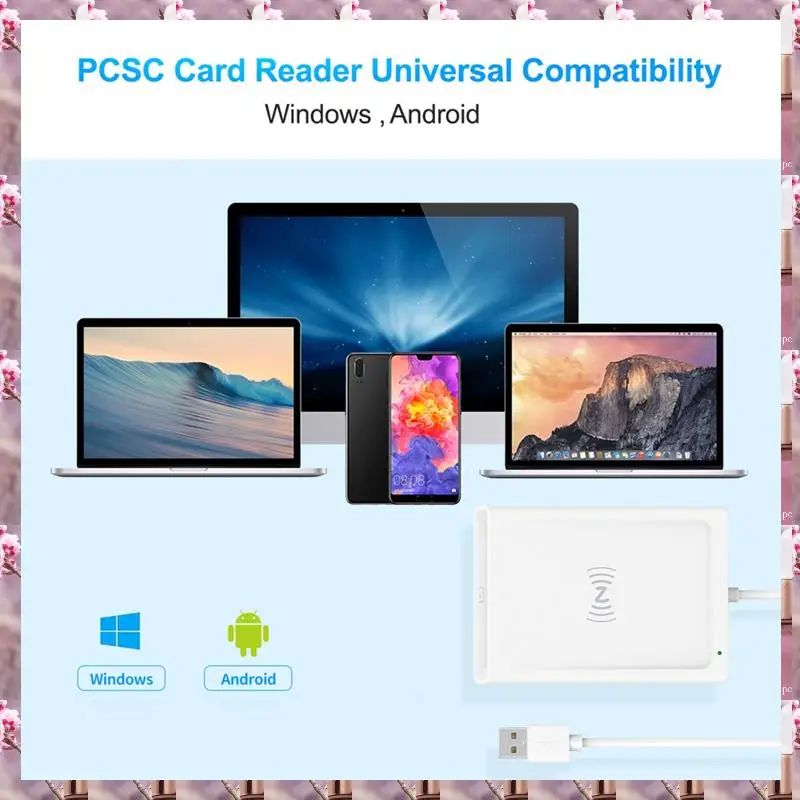 2025 Contact + NFC 2-In-1 Smart Card Reader PC-Linked Dual-Interface Smart Card Reader/Writer Contact PCSC Smart Card Reader,Con