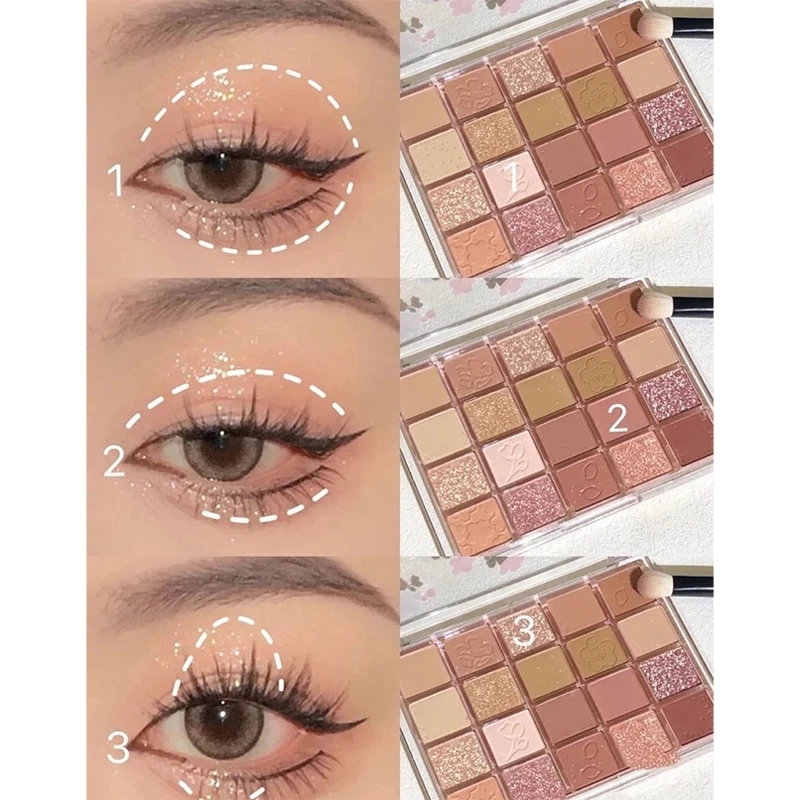 Korean Multichrome Glitter Eye Shadow Palette - Waterproof Makeup for Women - Shiny Eyes Cosmetic Tools - Colorrose