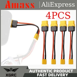 4 pçs amass xt30 macho para xt60 fêmea plug conector adaptador com 100mm 16awg fio de silicone para rc lipo bateria rc drone carro barco