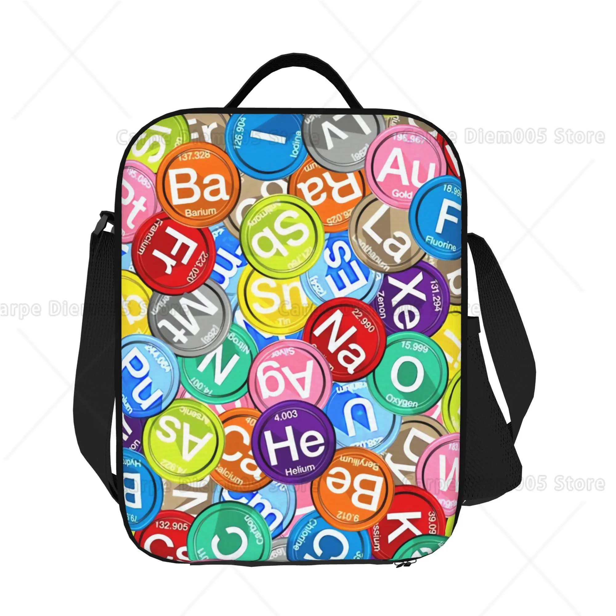 Science Subject Lunch Bag for Office Work Business Travel Commute Shopping Daily Carry Non-Food Contact