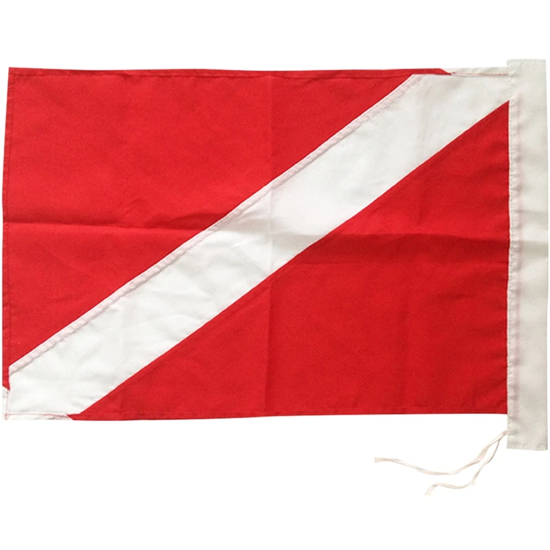 Bandera de buceo para buceo, uso de pesca submarina con flotador, boya, barco, buzo de poste, 35x50cm