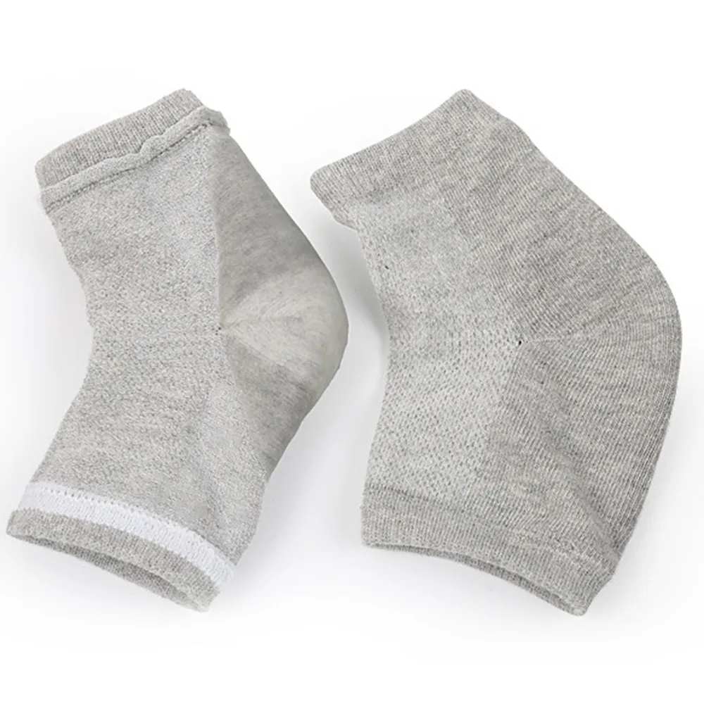 Meias pés almofadas para calcanhar calcanhar gel protetor palmilhas absorventes de choque cuidados com os pés almofada de reparação da pele anti-rachadura pé meia 2 pçs