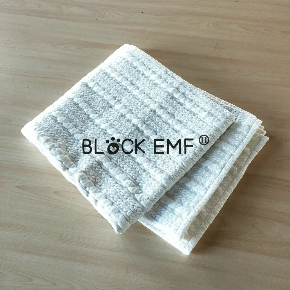 EMF Blocking Grounding Blanket 100% Silver Fiber Earthing Mat Anti Radiation Shielding Blanket with Grounding Cord