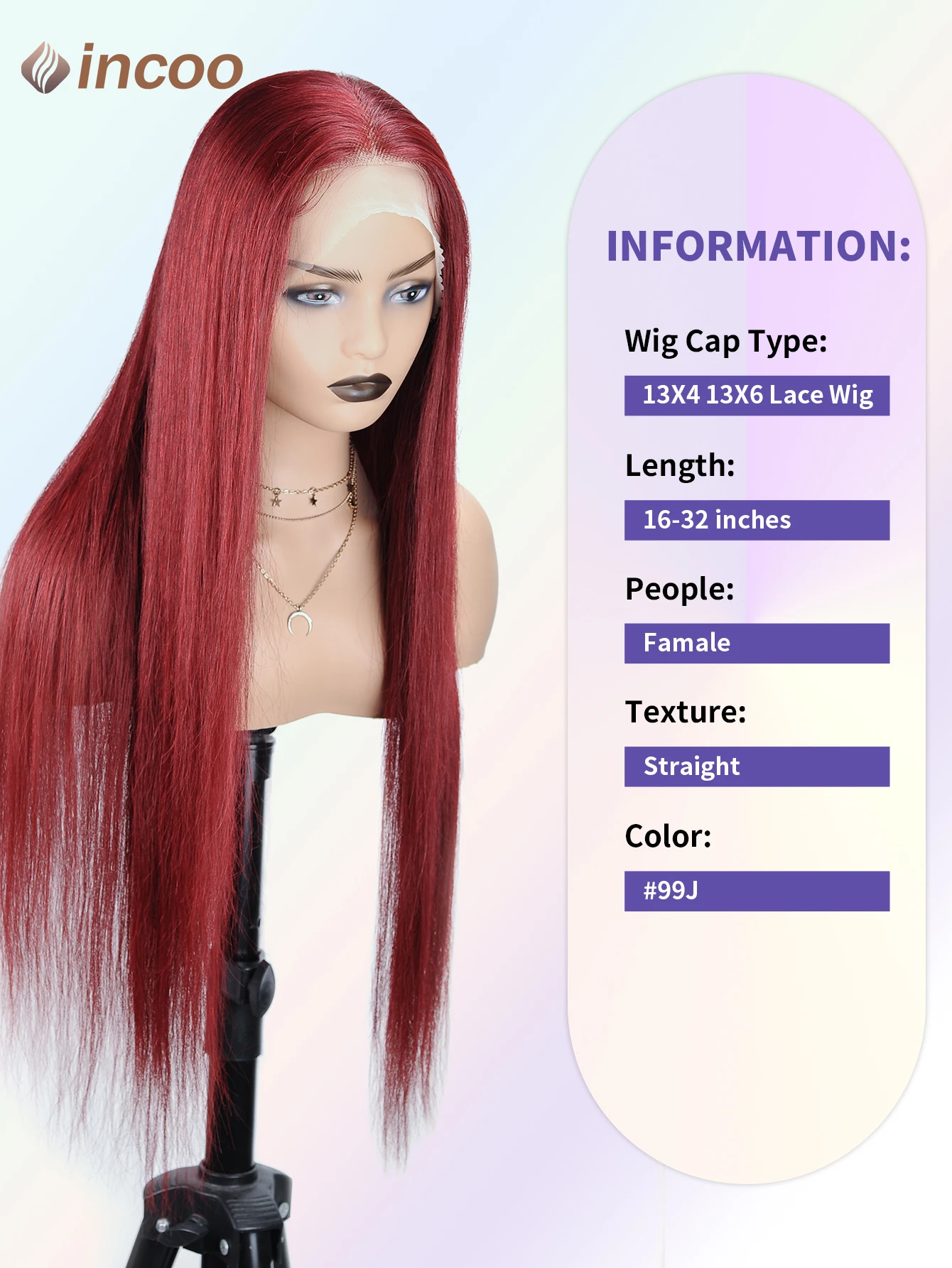 99J Burgundy Red Straight 13X6 Transparent Lace Frontal Wigs Human Hair Wigs for Black Women 13x4 Lace Front Human Hair Wig