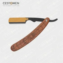 CESTOMEN Professional Men's Shaver Straight Edge Barber Razor Knives Manual Beard Shaving Care Razor Replaceable Blades