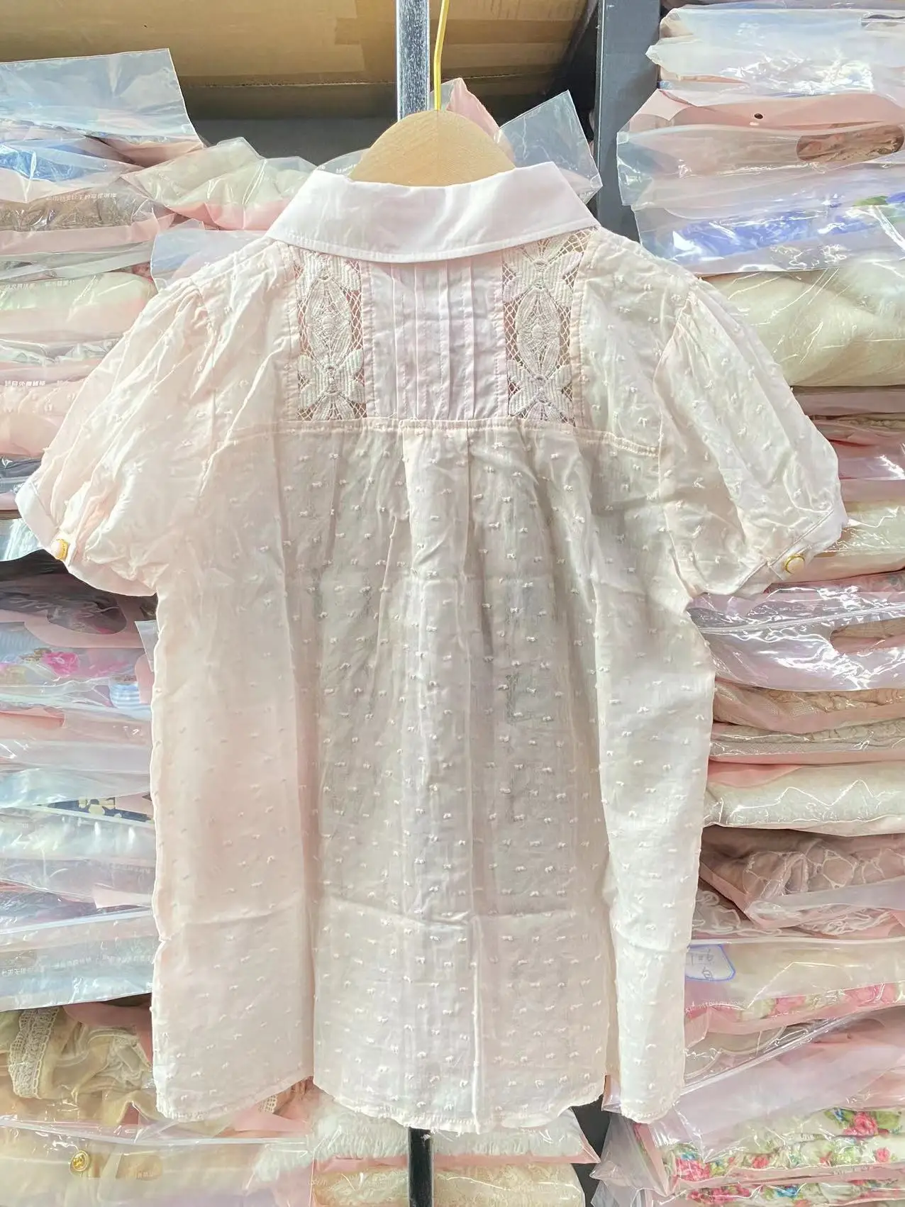 Sales Japan Liz Lisa Summer Cotton Jacquard Lace Embroidery Hollow Out Short Sleeve Shirts