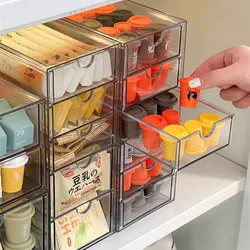 1 Acrylic Drawer-Type Storage Box for Coffee and Tea Bags, Dust-Proof, Transparent, Stackable, for Coffee Capsules, Instant Milk Tea, Desktop Organizer, Stationery, Miscellaneous Items, and Cosmetics Storage Box