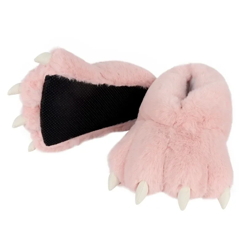 Fuzzy Animal Paw Slippers Soft Funny Monsters House Shoes for Halloween Party Cosplay Props Accessories