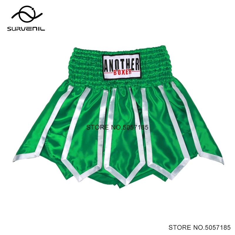 Shorts Muay Thai Satin Boxing Shorts Men Women Child Lotus Ribbon Martial Arts Kickboxing Grappling Cage Fighting Training Pants