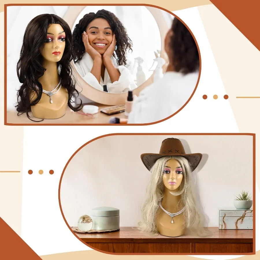 Leinuosen 2 أنثى عارضة أزياء واقعية رئيس للشعر المستعار 19 نابض بالحياة البلاستيك القزم رئيس عرض رؤساء للنظارات الشمسية أقراط يهودي