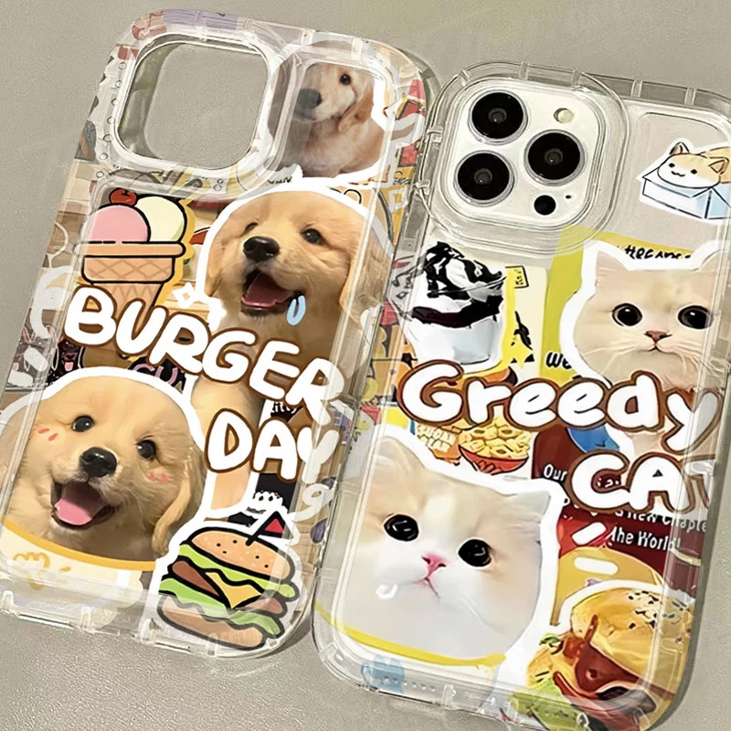 Lovely Hamburg Dog Cat Case for Xiaomi Redmi Note 13 12 Pro Plus 12S 11 11S 10 10S 9 9S 8 Pro 12C 10C Shockproof Clear Cover