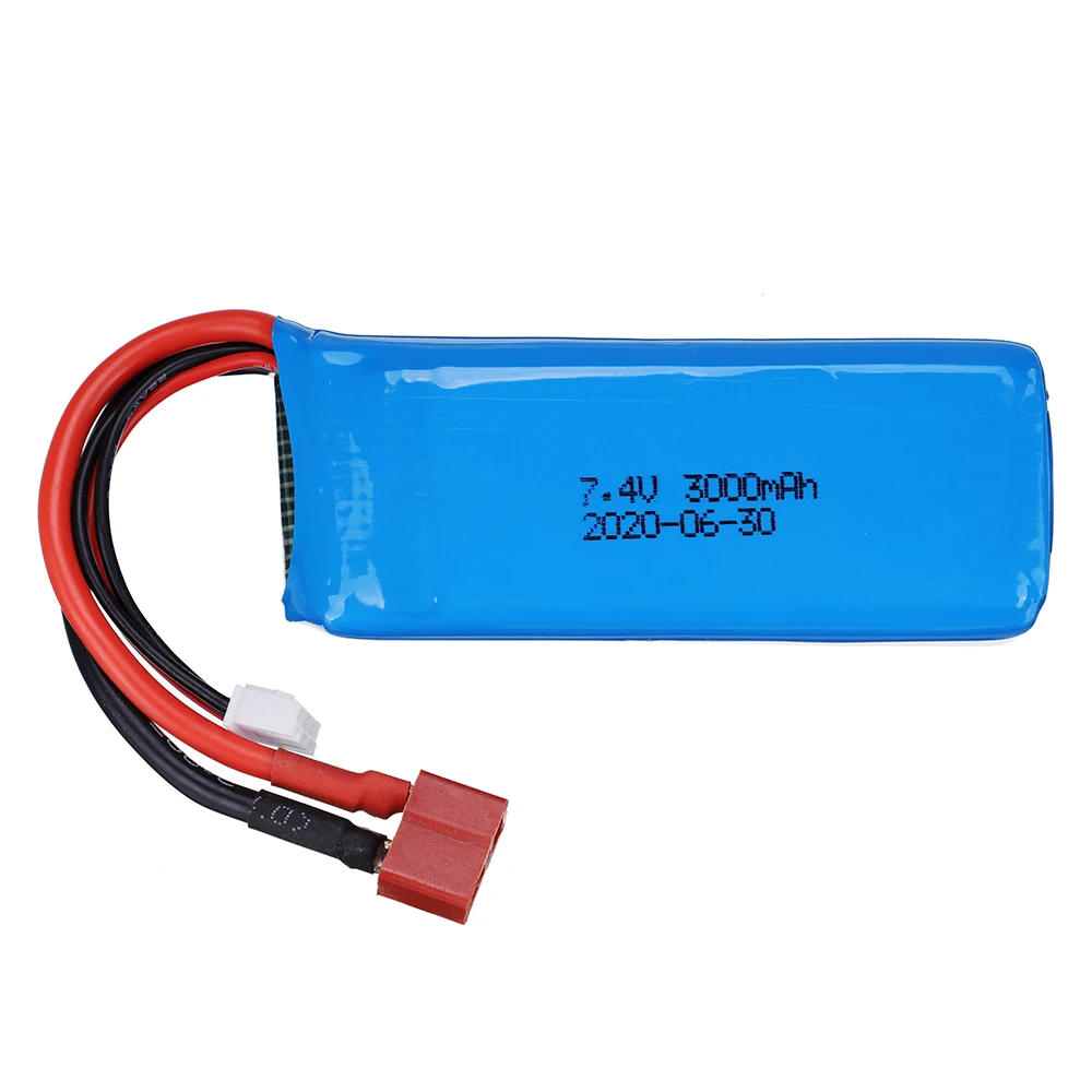 7.4V 2S Battery + 7.4v Charger for Wltoys 144001 toys car Upgrade 7.4V 3000mAh Lipo Battery For RC Car Trucks toys Spare Parts