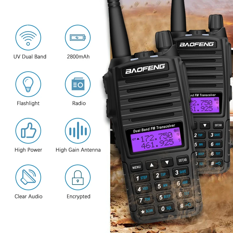 Optional 5W 8W Baofeng UV-82 Walkie Talkie 10 km Baofeng uv5r walkie-talkie hunting Radio uv 82 Baofeng UV-9R UV-5R UV-8HX UV-XR