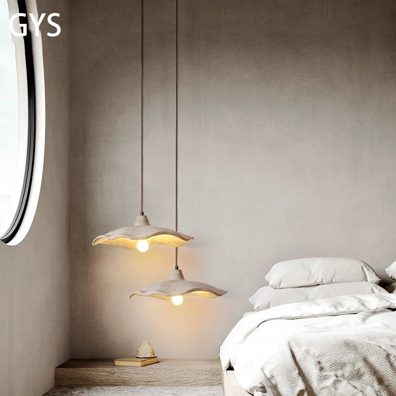 

Led Pendant Light Bedroom Bedside Chandelier High Concrete Cement Ceiling Hanging Lamp Restaurant Bar Art Loft Designer Lighting